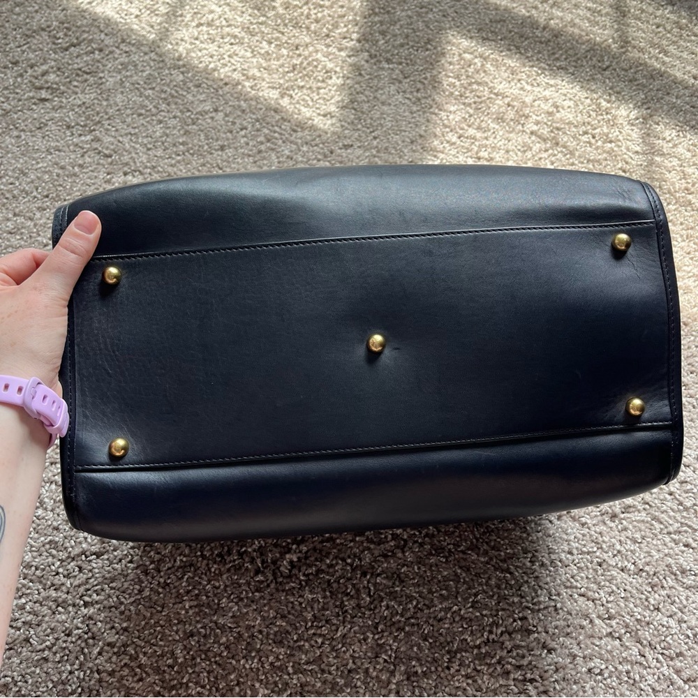 EUC Ghurka Rover No. 66 Doctor Satchel Midnight Navy Blue Handbag w/ Strap - Picture 10 of 16